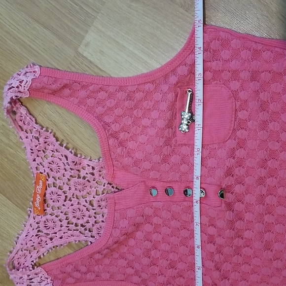 Liang Dian pink tank top with lace and bow GUC - Picture 9 of 10